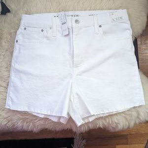 NWT J. Crew high rise white denim cutoff shorts, 4" inseam, size 31